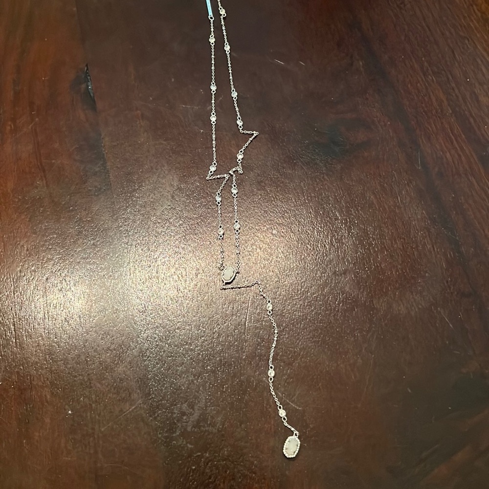 silver kendra scott long necklace